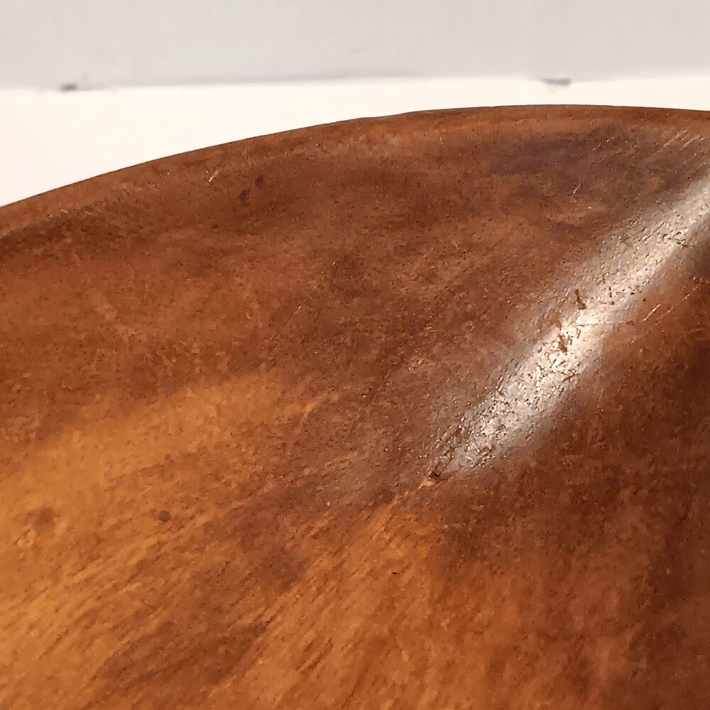 Vintage Monkey Pod Wood Leaf Shaped Tray-Handmade-Fruit Bowl-Charcuterie-MCM - Picture 7 of 8